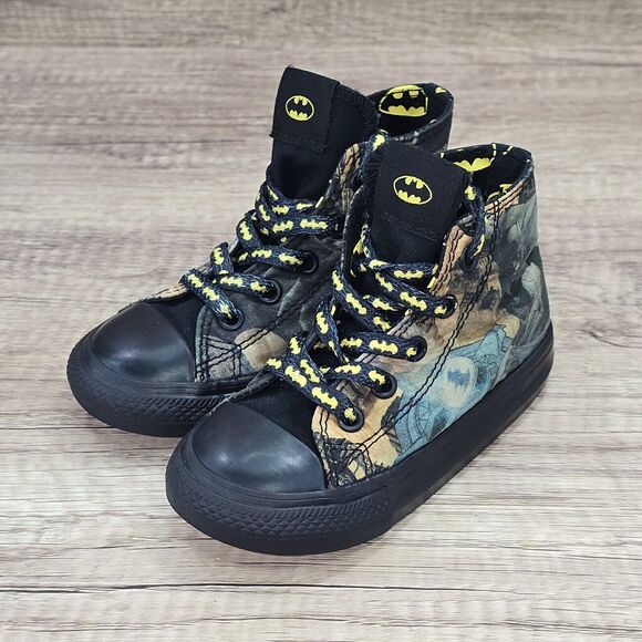 Converse Chuck Taylor All Star Batman DC Comics Toddler's Size 7 Black Sneakers - Picture 7 of 9